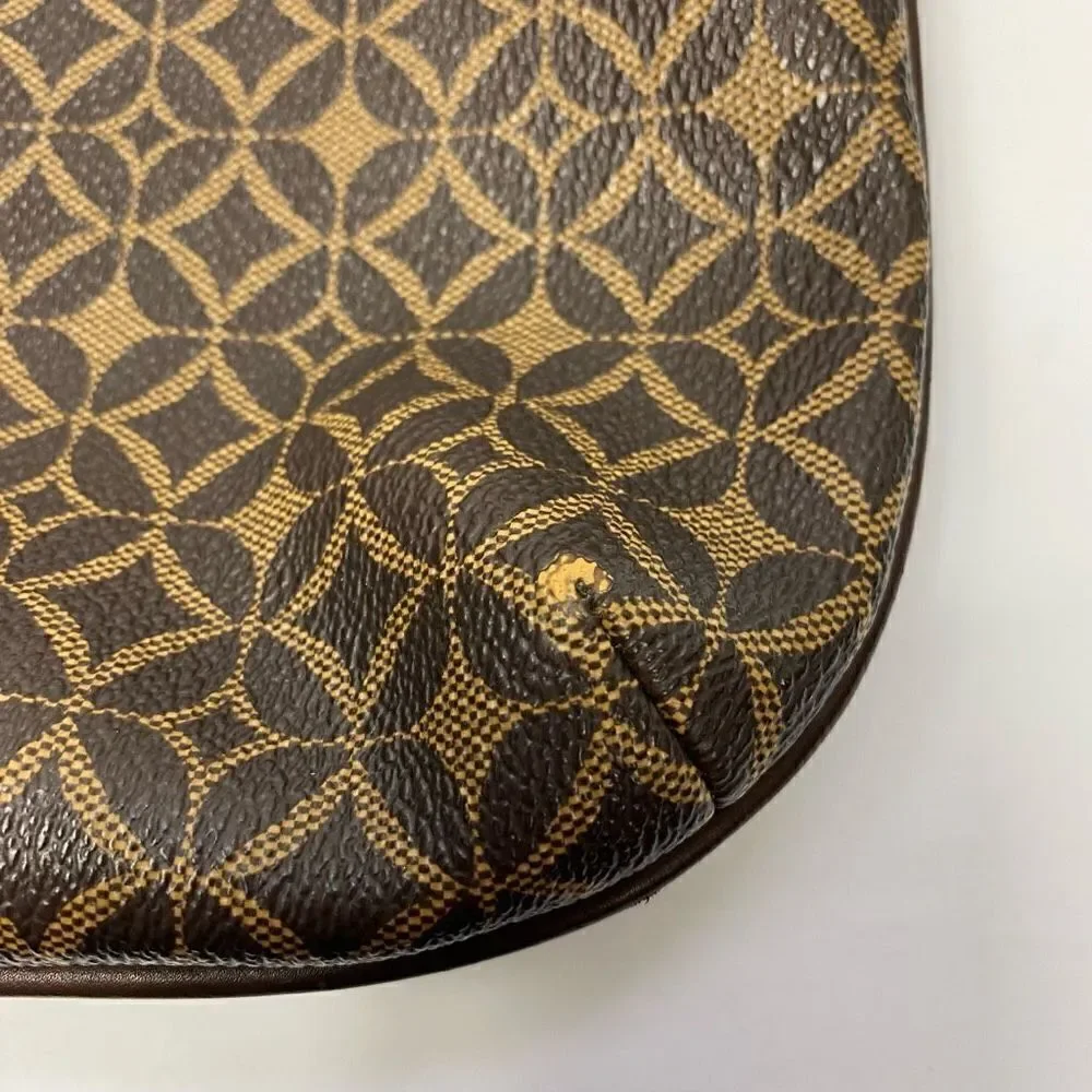 FOSSIL Brown Faux Leather Round Diamond Pattern Crossbody Bag #SHB1184